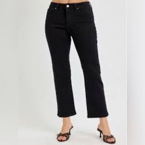 Risen Black Ankle Length Wide Leg Jeans Denim Sz 5 Sz 27